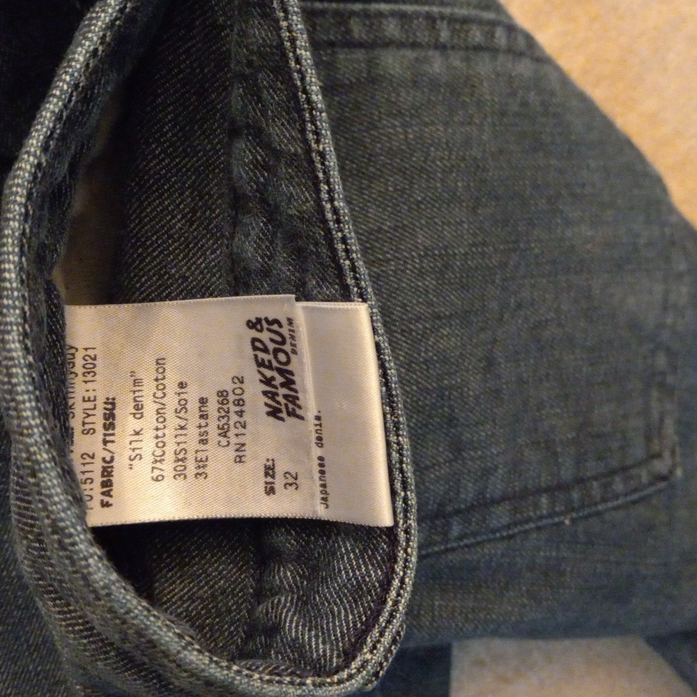 Naked And Famous Mens Jeans Size 32/34 - Picture 3 of 13